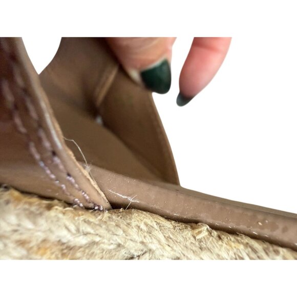 ELIE TAHARI Tan Patent Leather Espadrilles Wedges Size 37 / US 7 - Picture 3 of 11